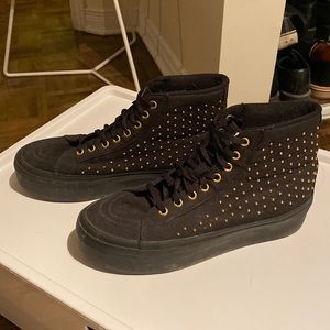 Like new Vans black platform studded high tops